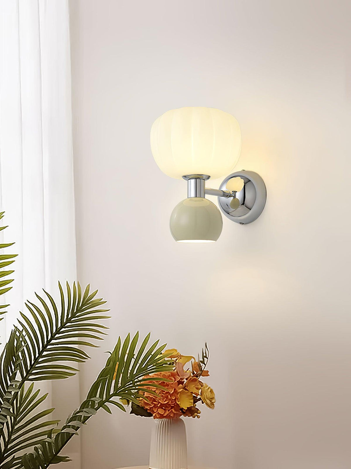 Jorvin Nordic Art Cream Plastic Sconce Wall lamp