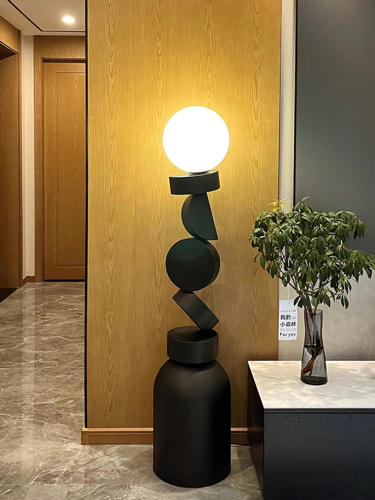 Calisine Floor Lamp Monolith Cube Black Base