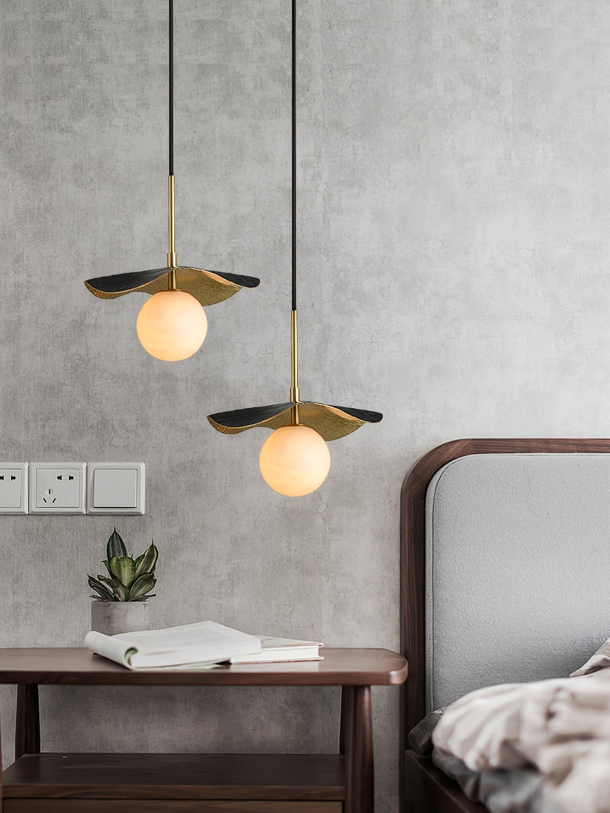 Zaraeen Modern Minimalist Brass Alabaster Pendant Light