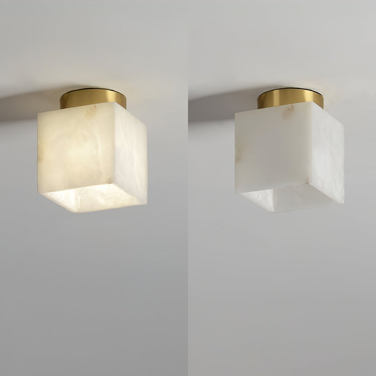 Otheyra Minimalist Alabaster Flush Mount Light