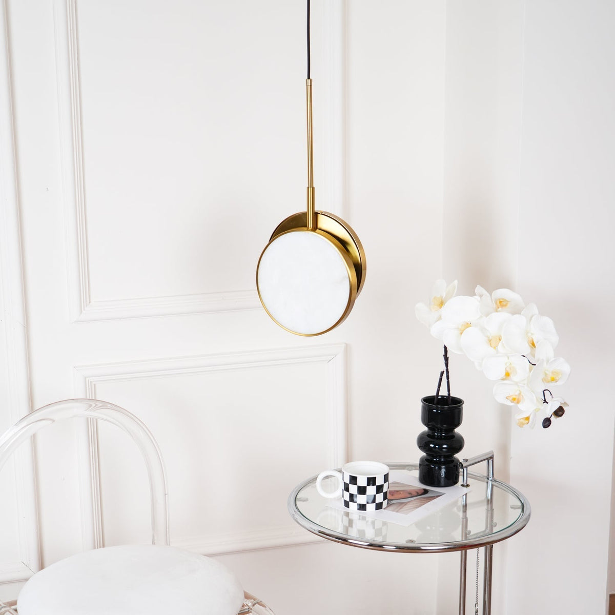 Synoryra Dual Disc Alabaster Pendant Light