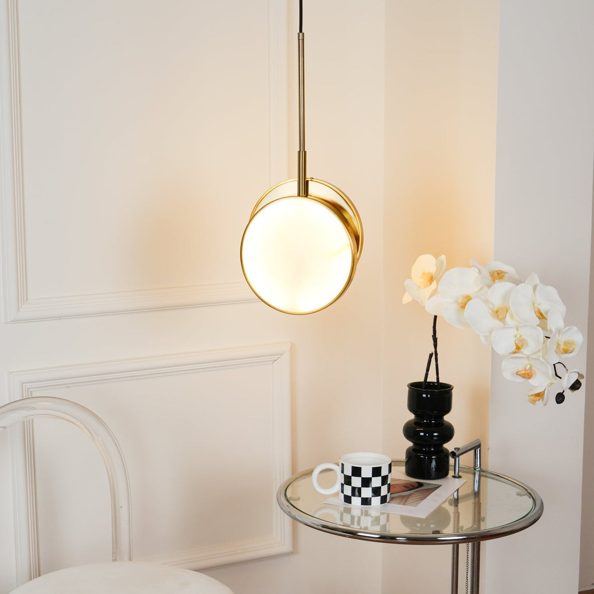 Synoryra Dual Disc Alabaster Pendant Light