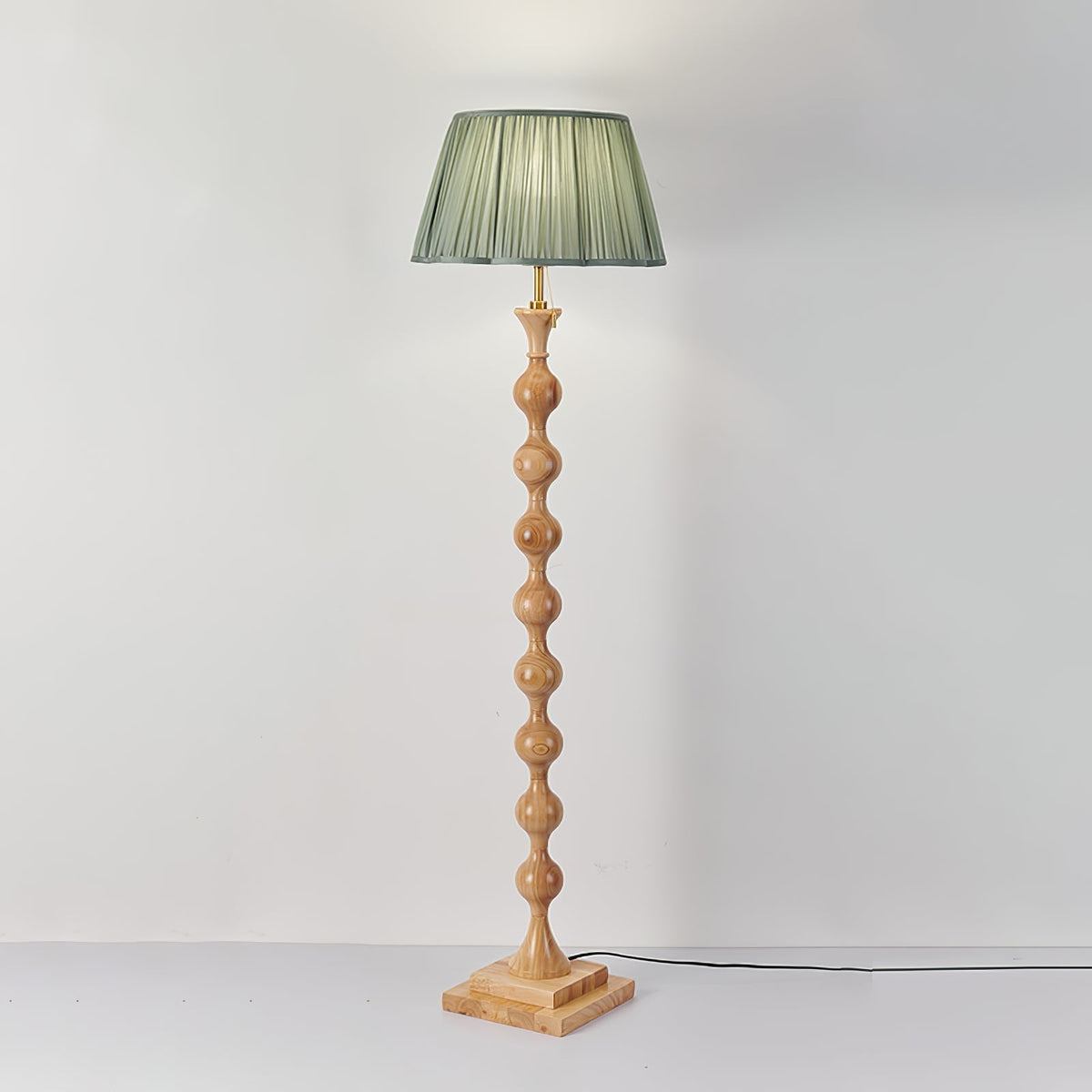 Celon Wood Fabric Vintage Floor Lamp
