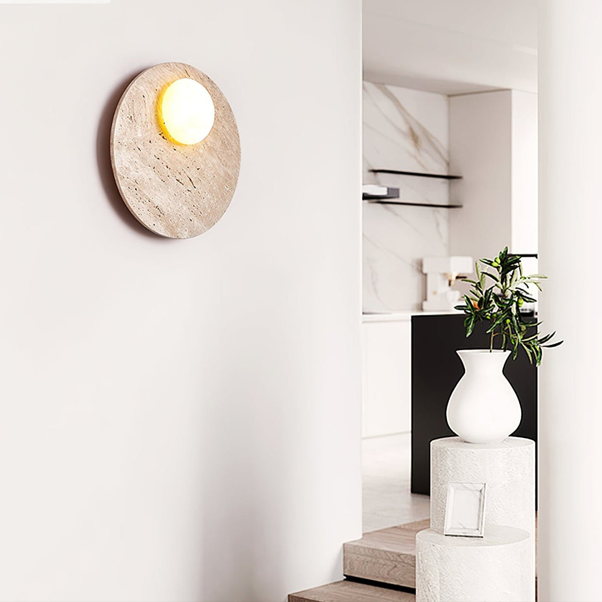 Vizoriel Travertine Wall Light