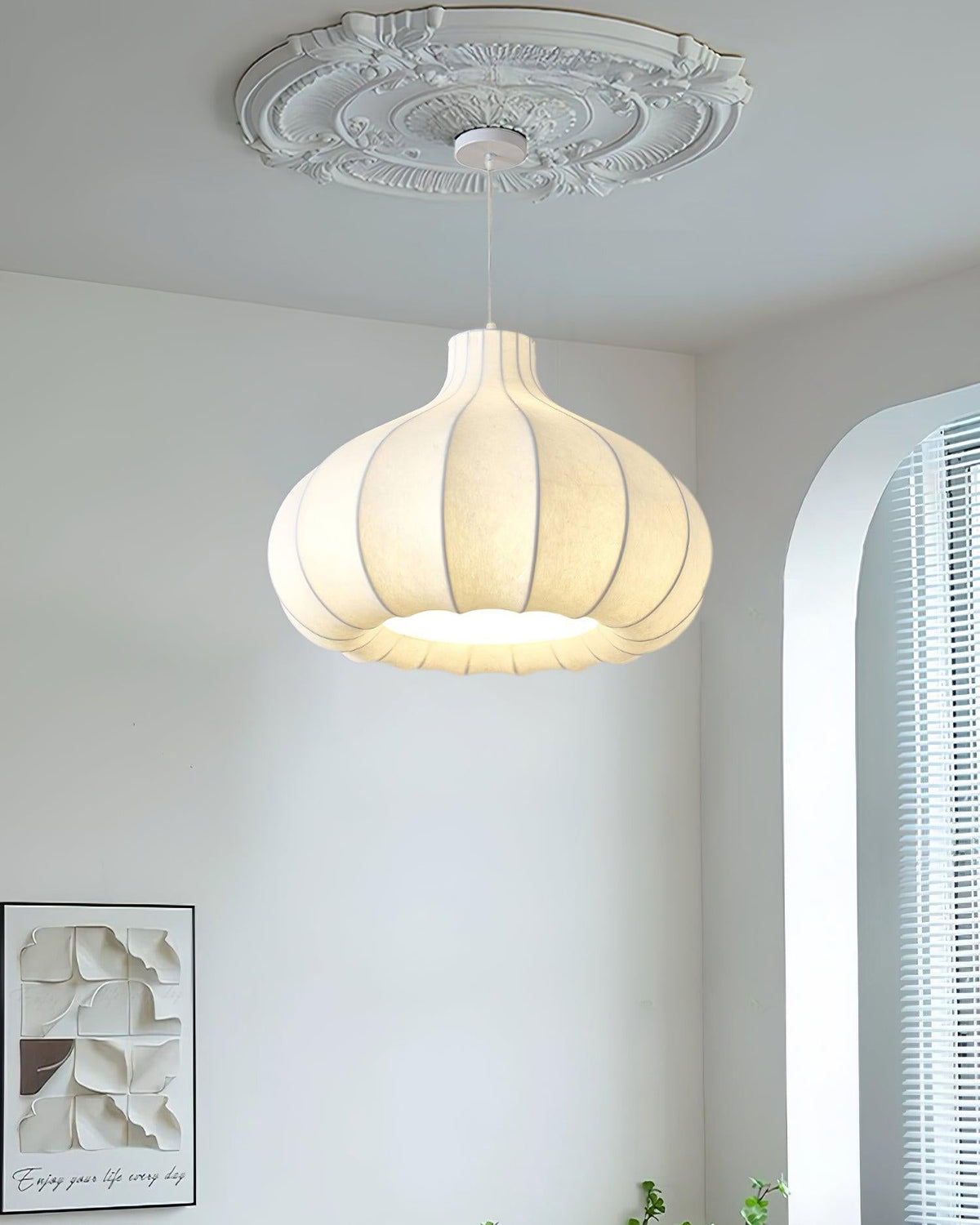 Zinnia Vintage Fabric Pendant Light