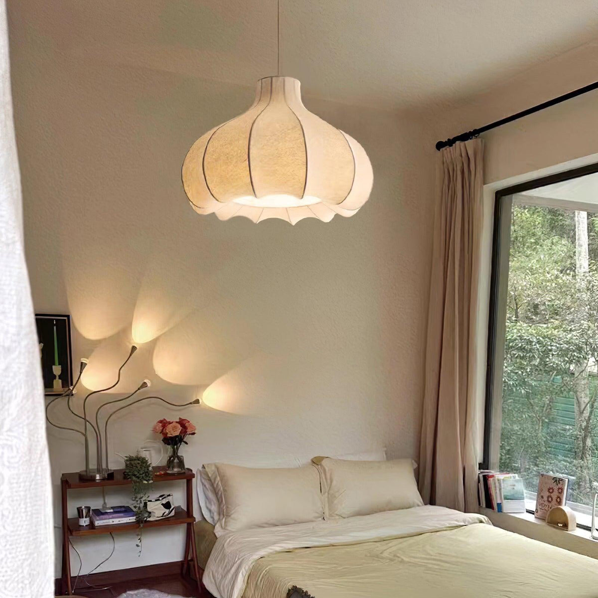 Zinnia Vintage Fabric Pendant Light