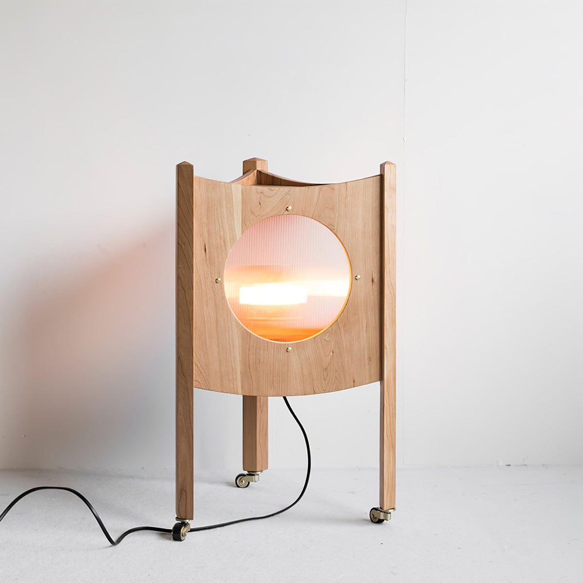 Carvora Wooden Panel Floor Lamp