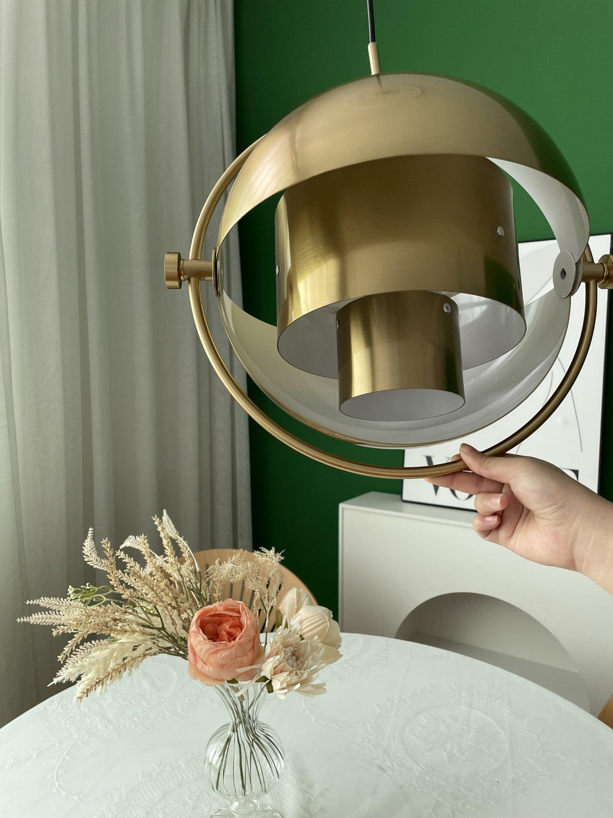 Miruaine Pendant Lamp Deformed Ball Golden