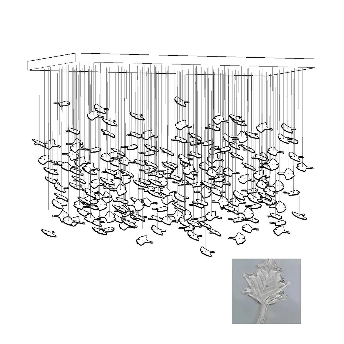 Syraean Multicolor Maple Leaf Crystal Chandelier