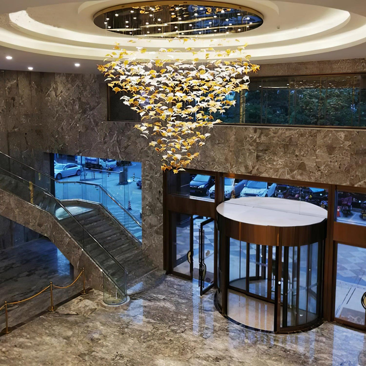 Syraean Multicolor Maple Leaf Crystal Chandelier