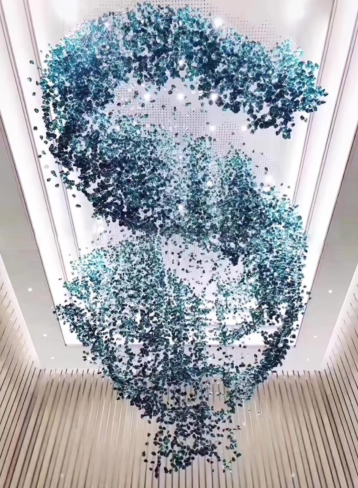 Polychrome Mineral Quartz Cascade Chandelier