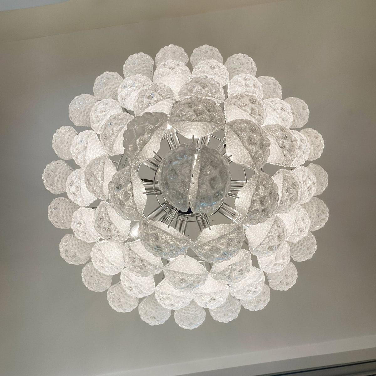 Velerine Chandelier Clear Murano Glass Dewdrop Layered