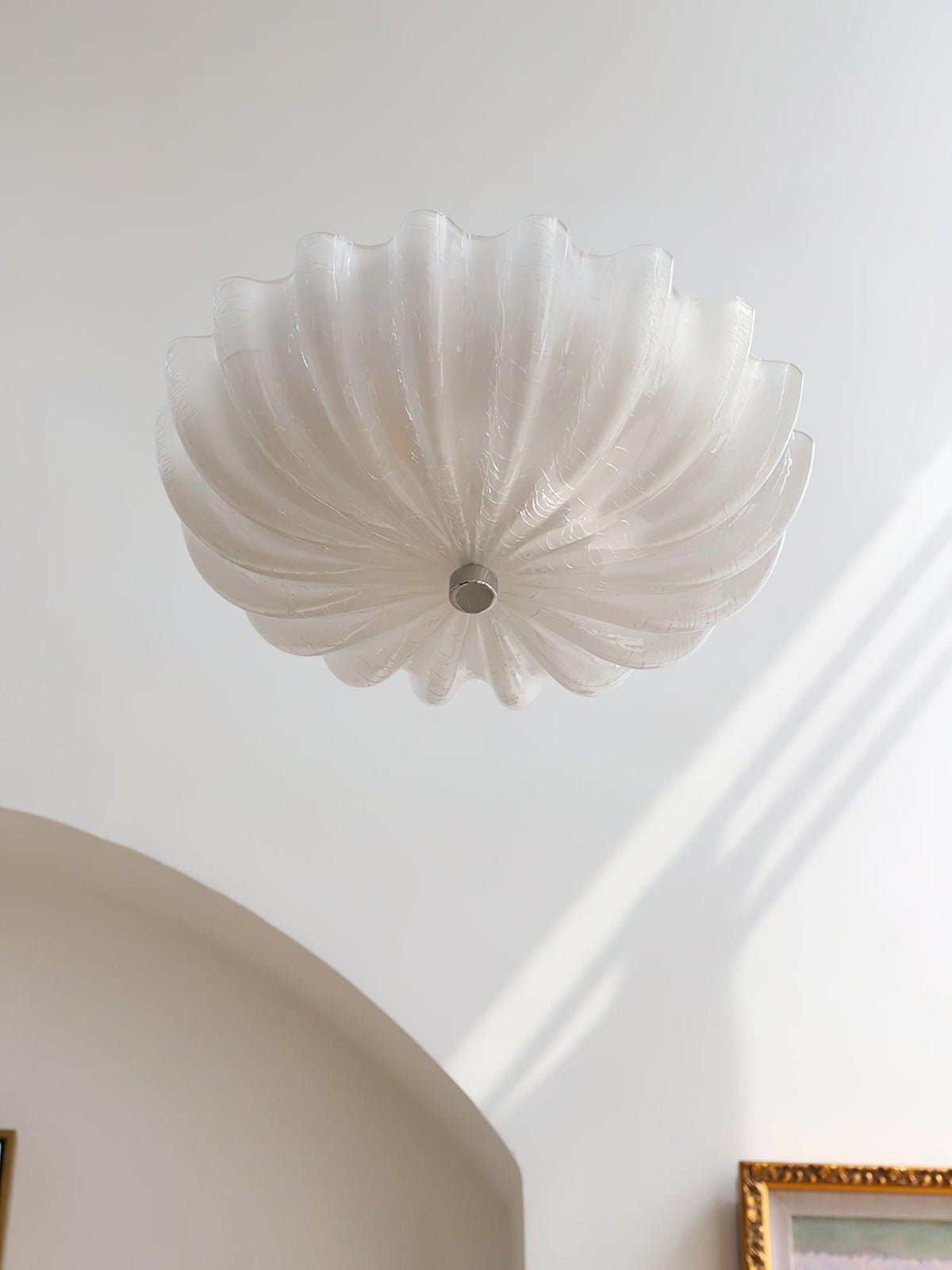 Urelis Ceiling Lamp Murano Blown Glass Shell Inspired