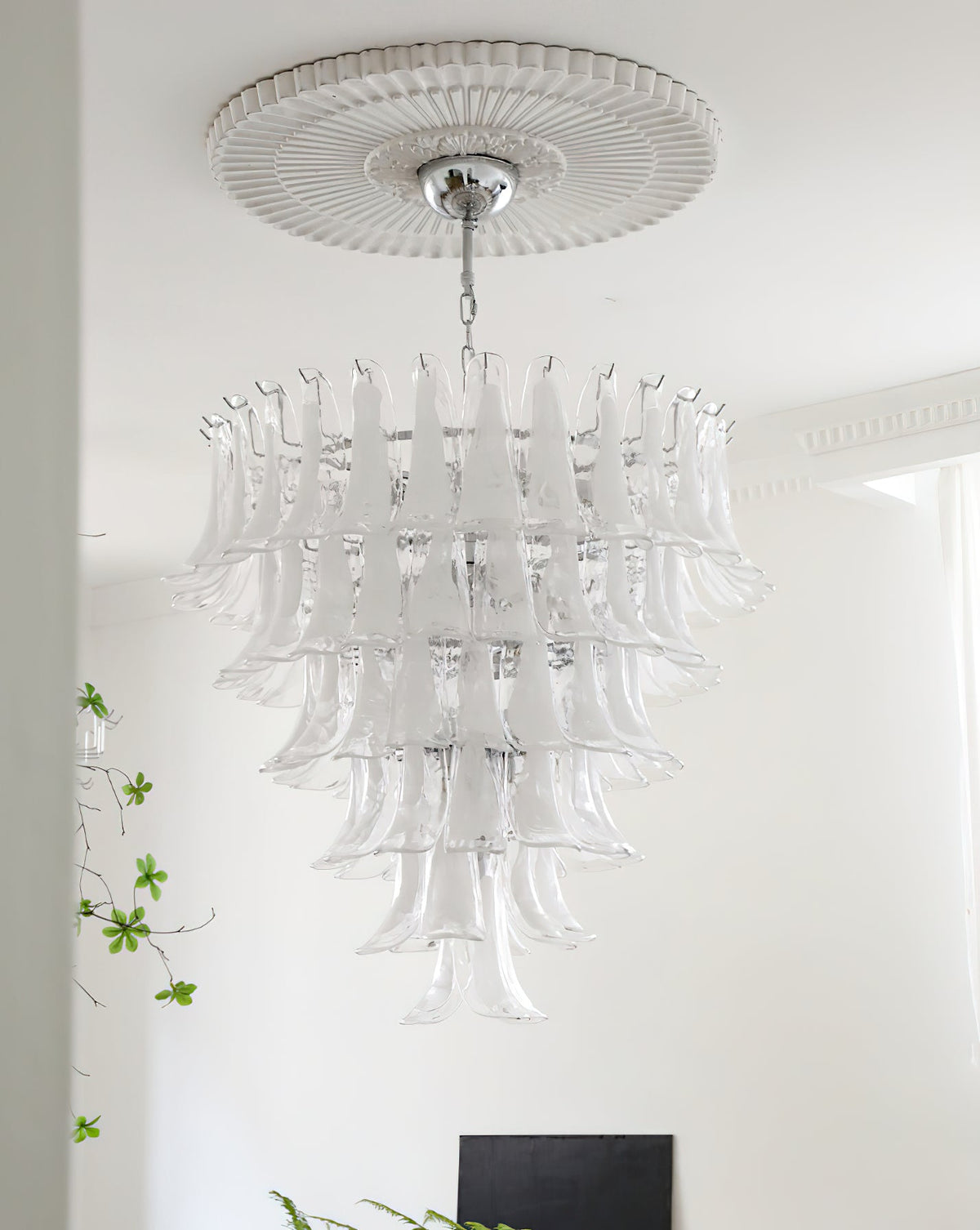 Celiian Chandelier Murano Glass Petals Vintage