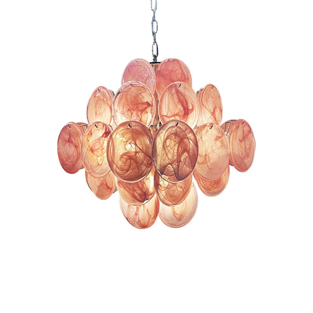 Rivivian Chandelier Pink Disc Layered Artistic
