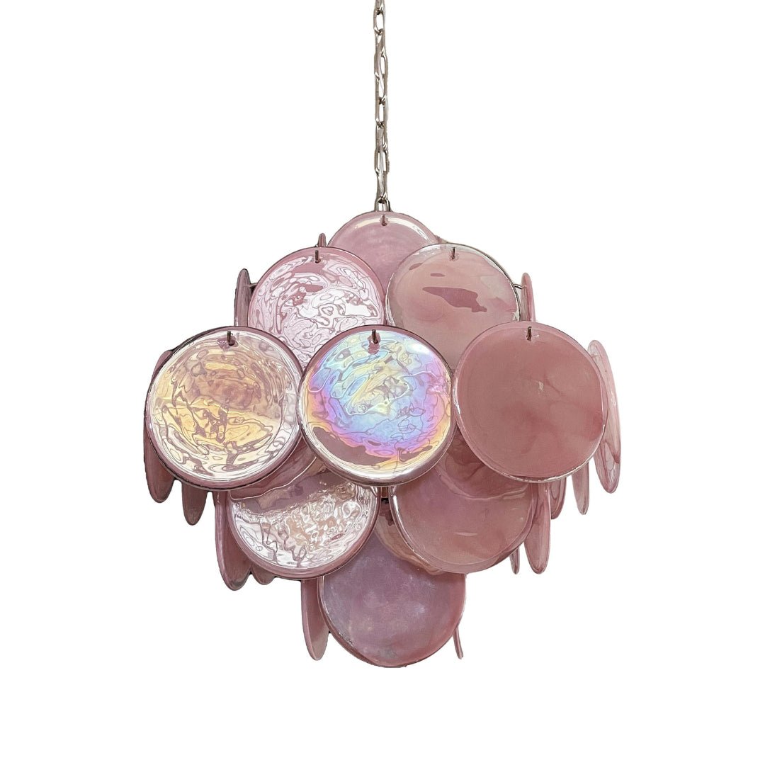 Rivivian Chandelier Pink Disc Layered Artistic