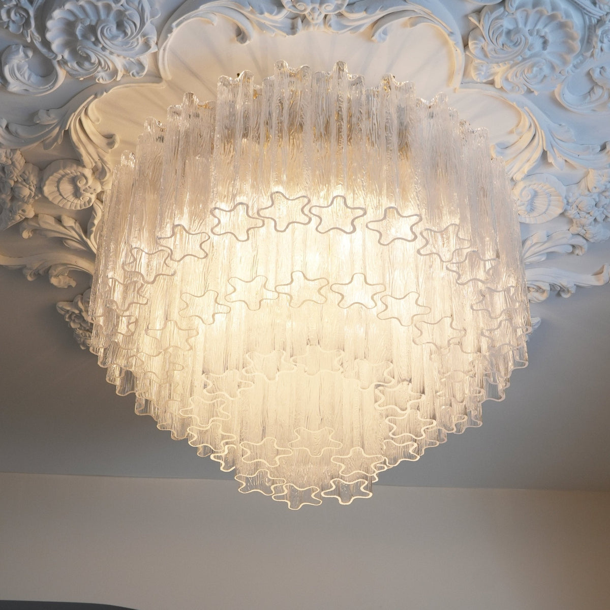 Veliaine Ceiling Lamp Murano Pink Glass Vintage