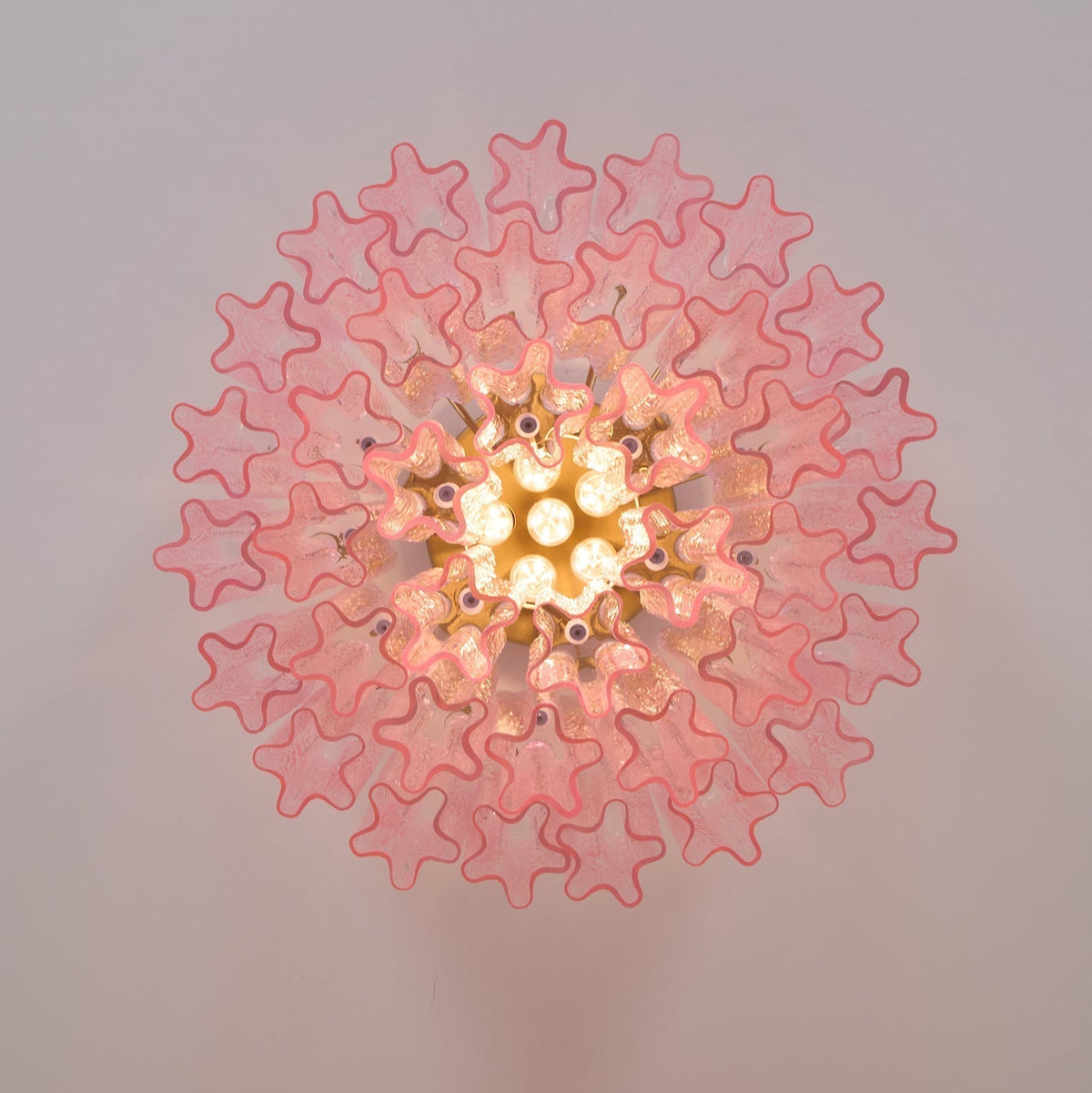 Veliaine Ceiling Lamp Murano Pink Glass Vintage