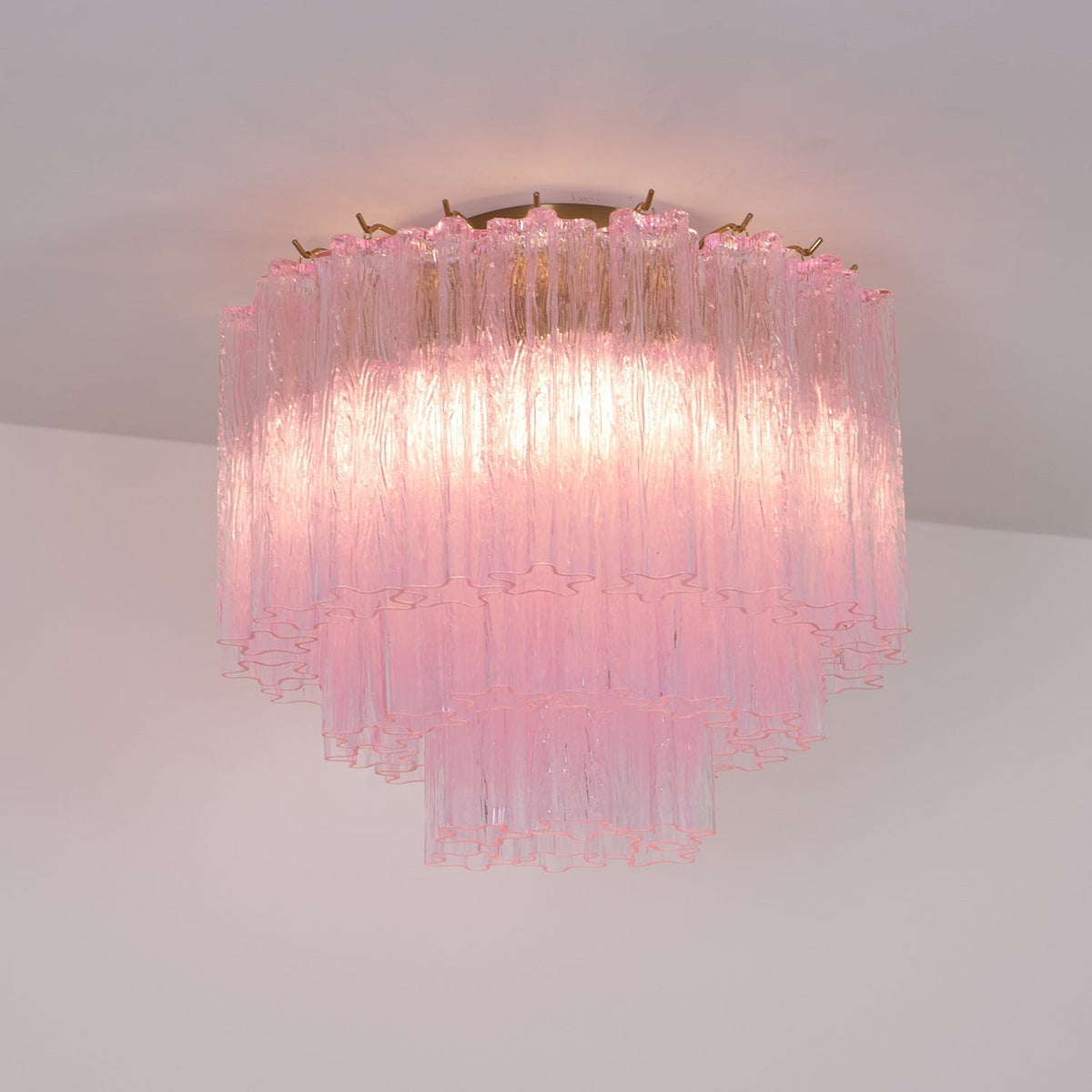Veliaine Ceiling Lamp Murano Pink Glass Vintage