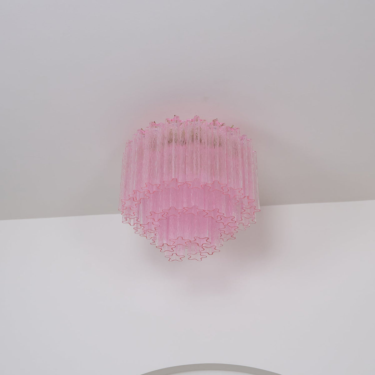 Veliaine Ceiling Lamp Murano Pink Glass Vintage