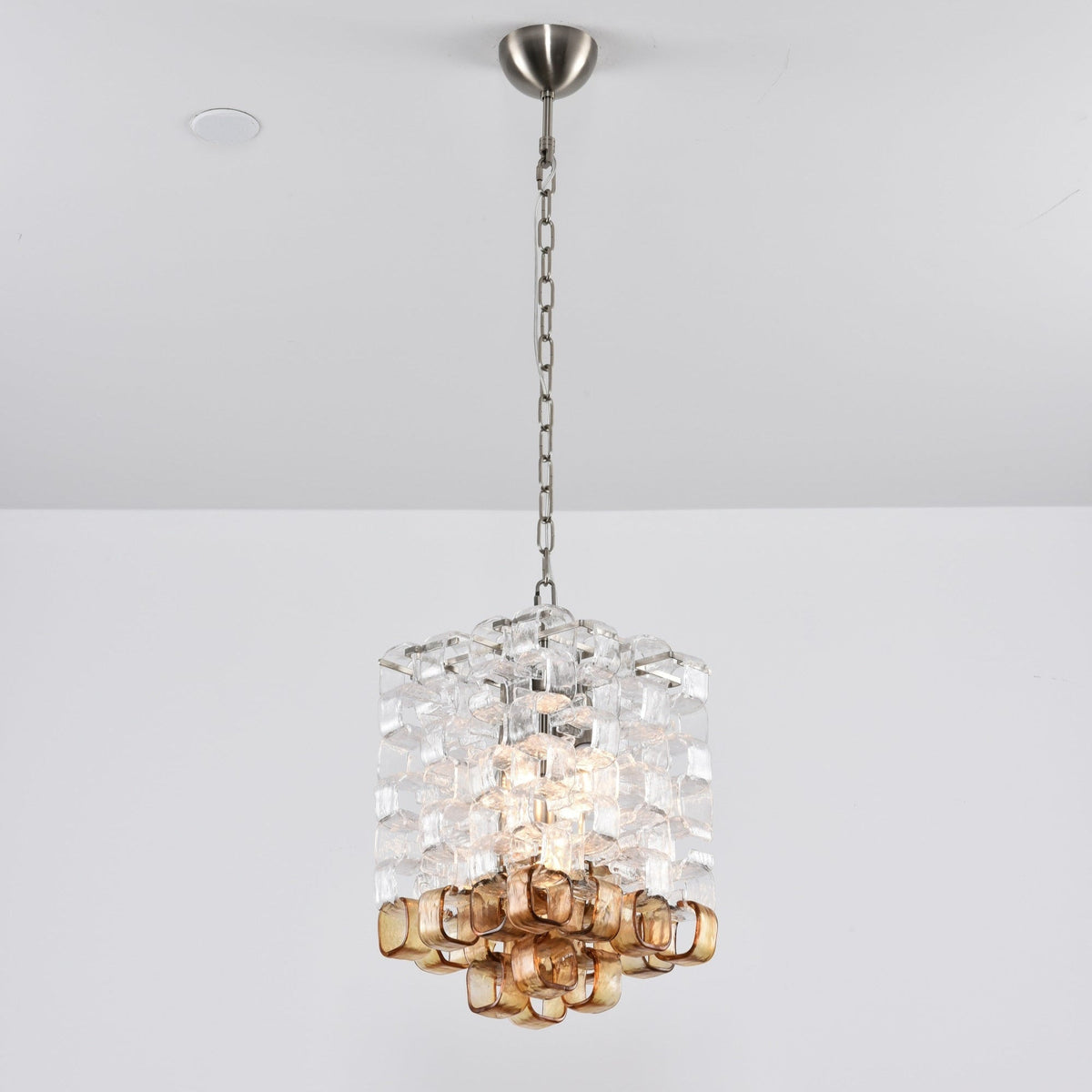 Orielis Chandelier Murano Glass Interlocking Geometric
