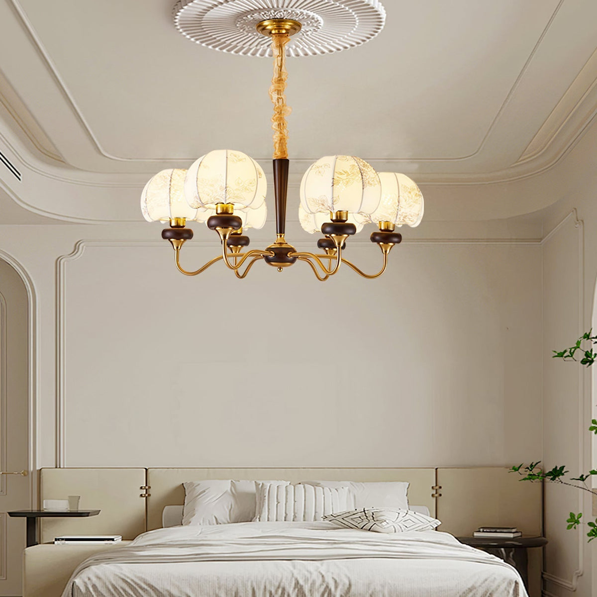 Orchid Vintage Fabric Chandelier