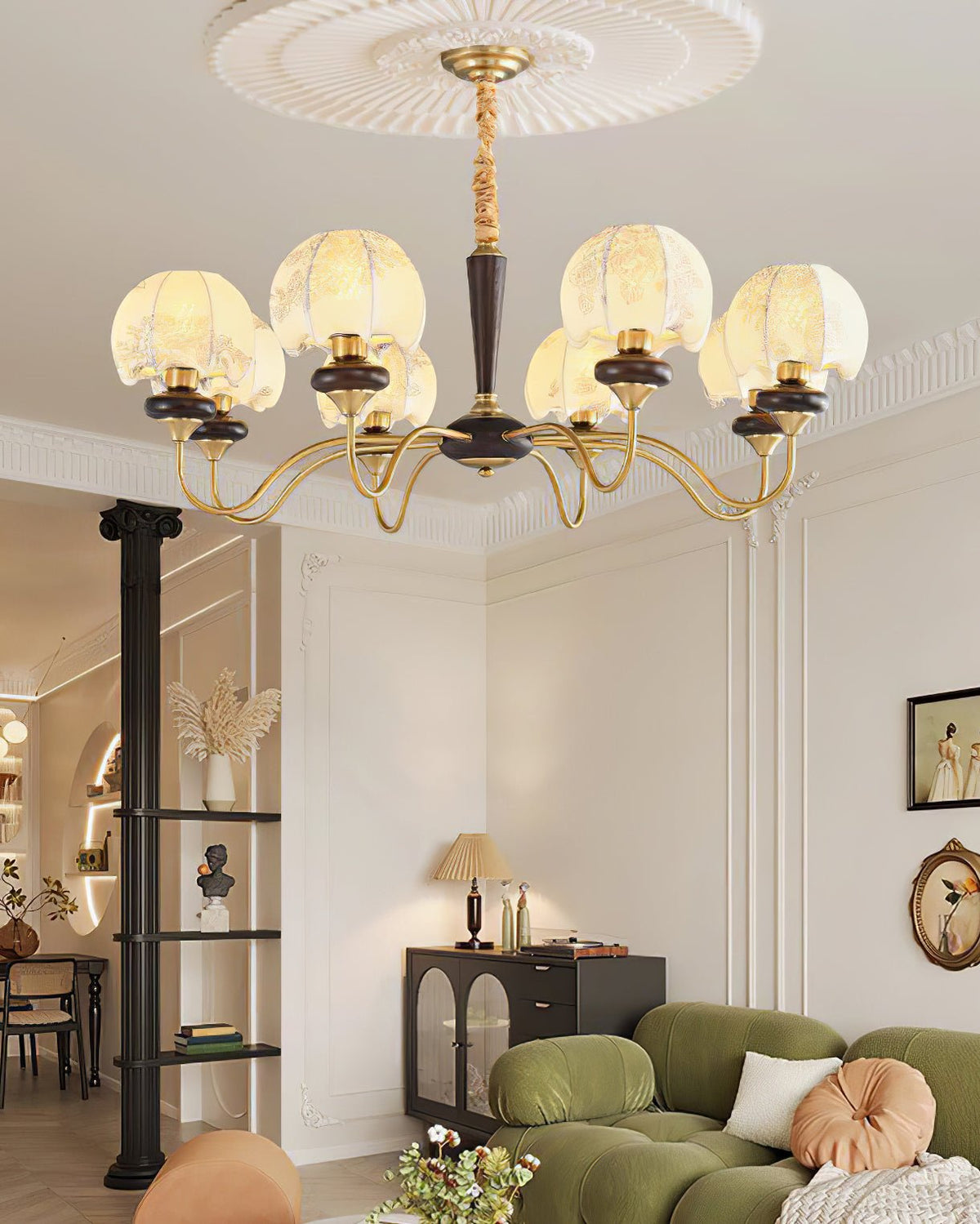 Orchid Vintage Fabric Chandelier