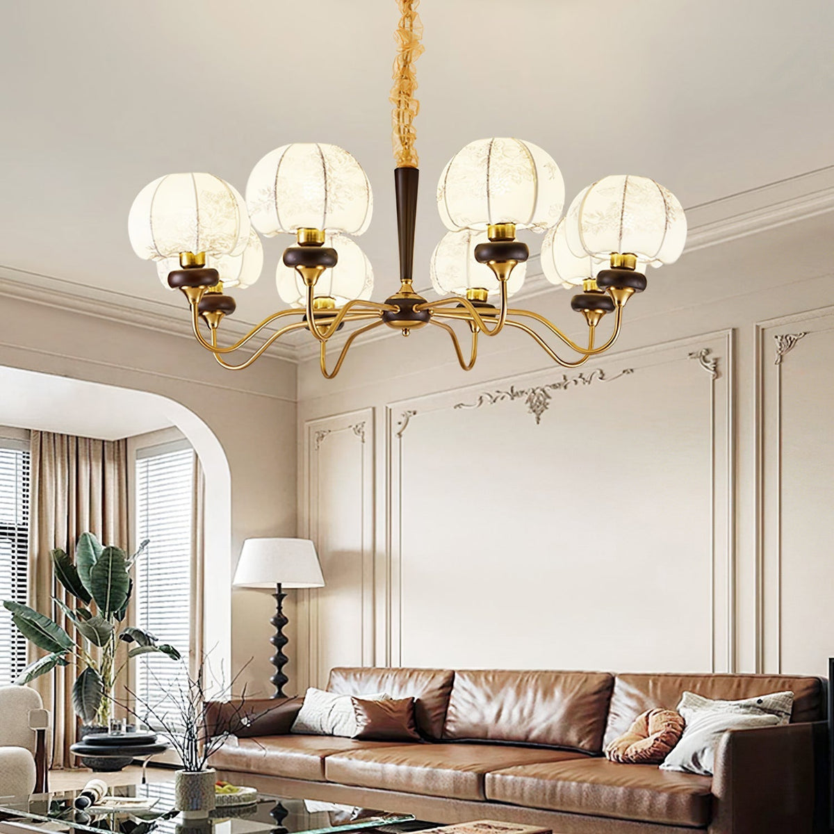 Orchid Vintage Fabric Chandelier