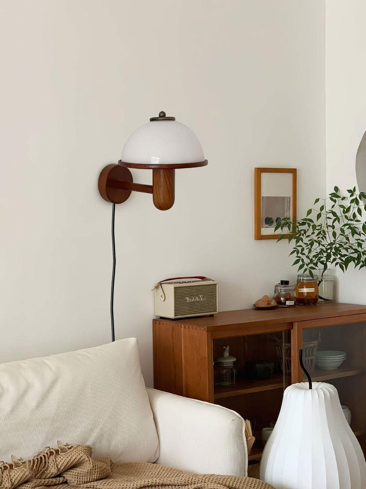 Elvarira Wall Lamp Mushroom Wood