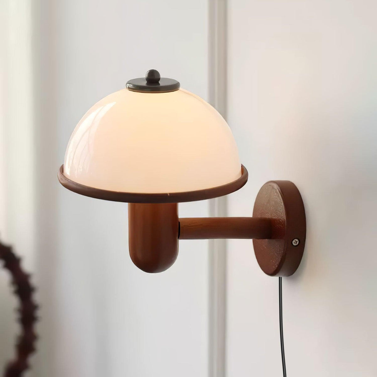 Elvarira Wall Lamp Mushroom Wood
