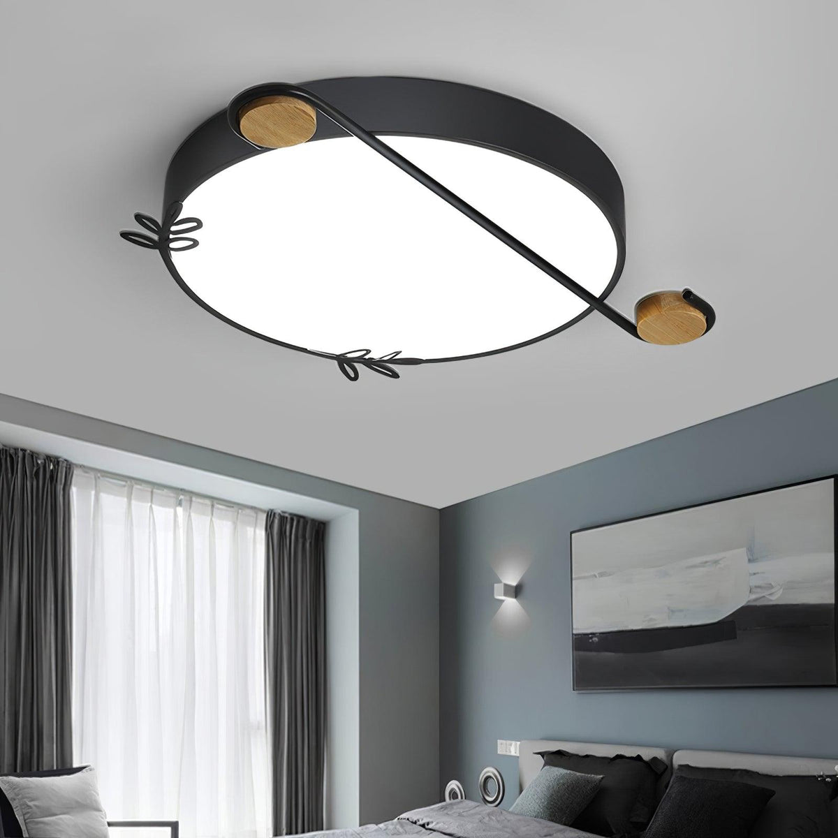 Evzorira Musical Note Art Round Ceiling Lamp