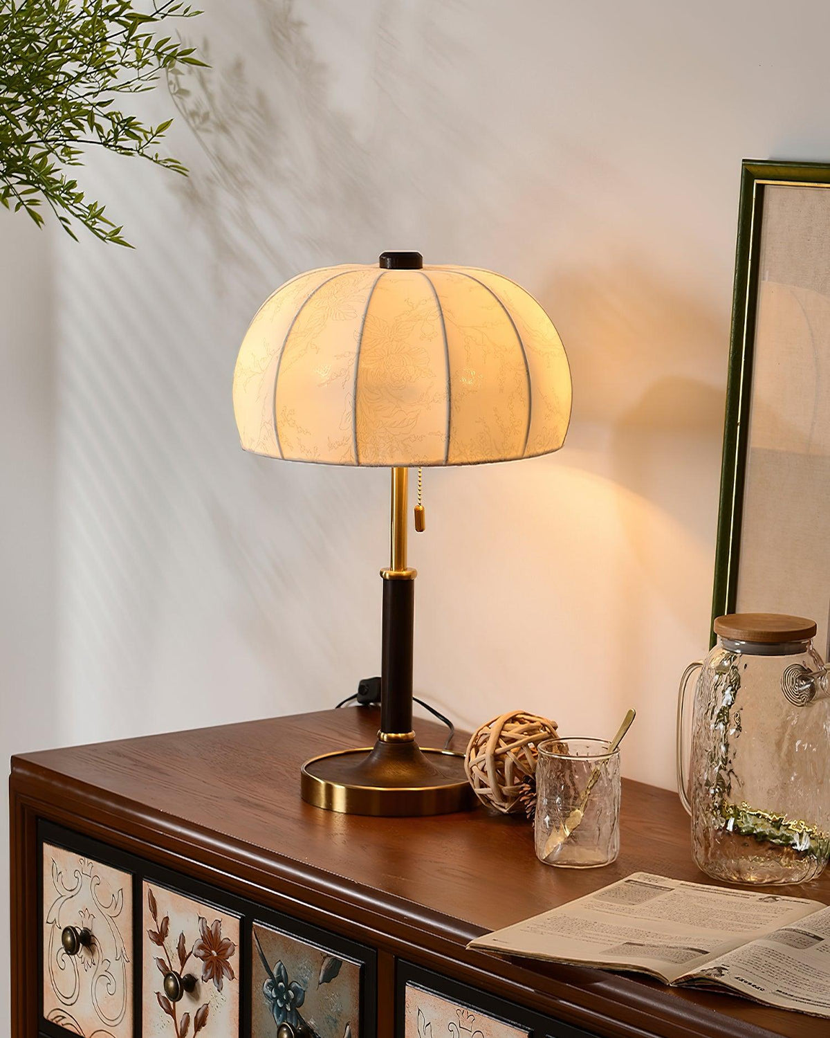 Nalemu Wood Fabric Retro Table Lamp