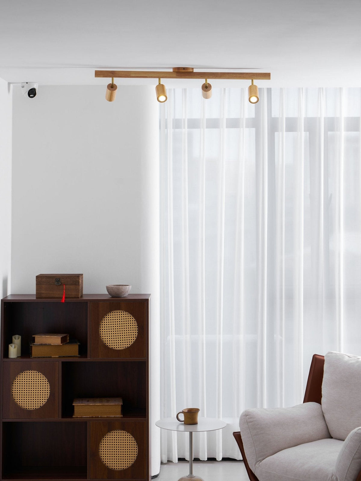 Dako Wood Beam Spotlight Flush Mount Ceiling Light