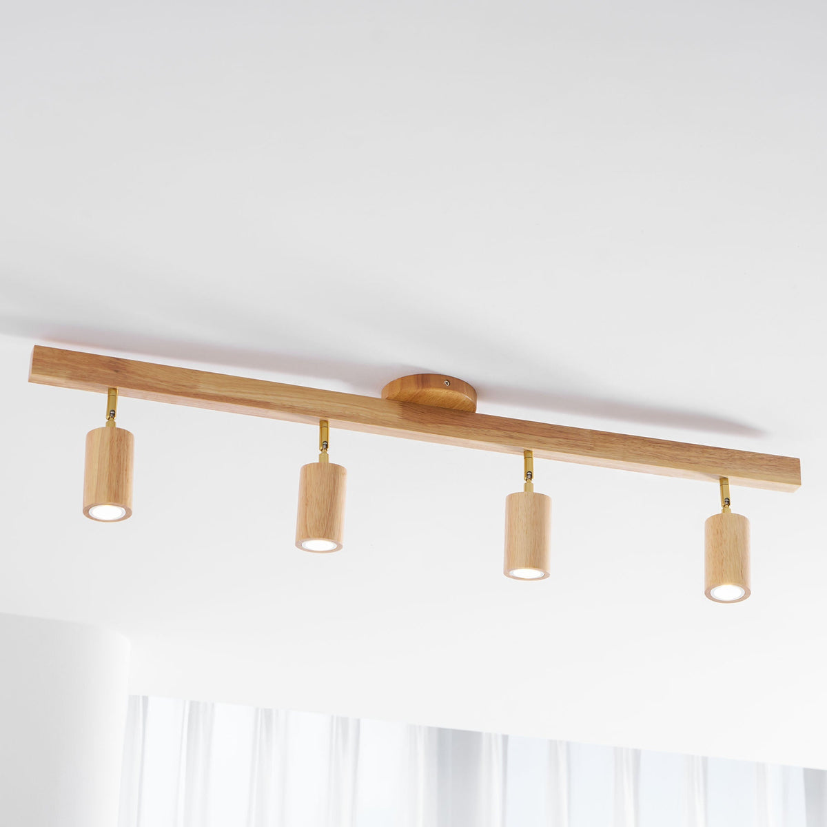 Dako Wood Beam Spotlight Flush Mount Ceiling Light