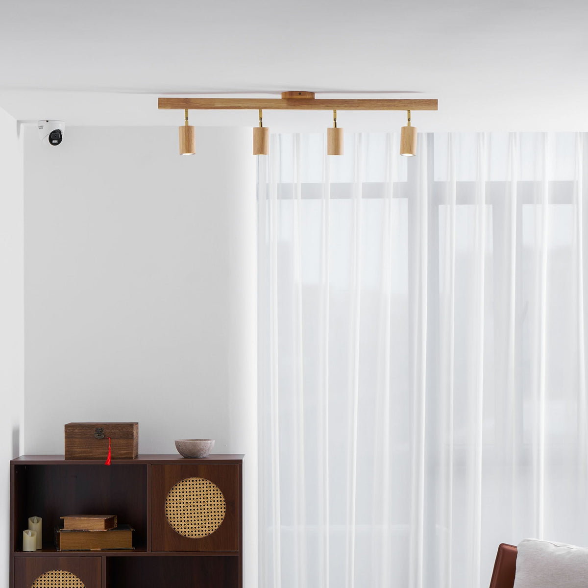 Dako Wood Beam Spotlight Flush Mount Ceiling Light