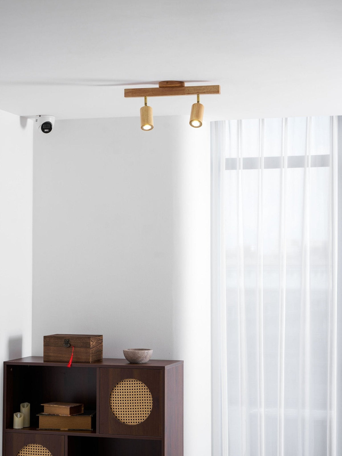 Dako Wood Beam Spotlight Flush Mount Ceiling Light