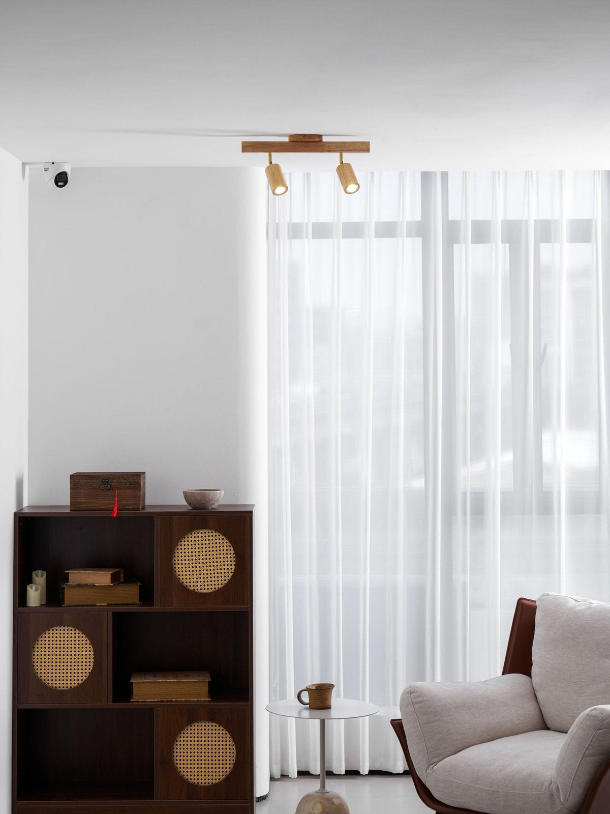 Dako Wood Beam Spotlight Flush Mount Ceiling Light