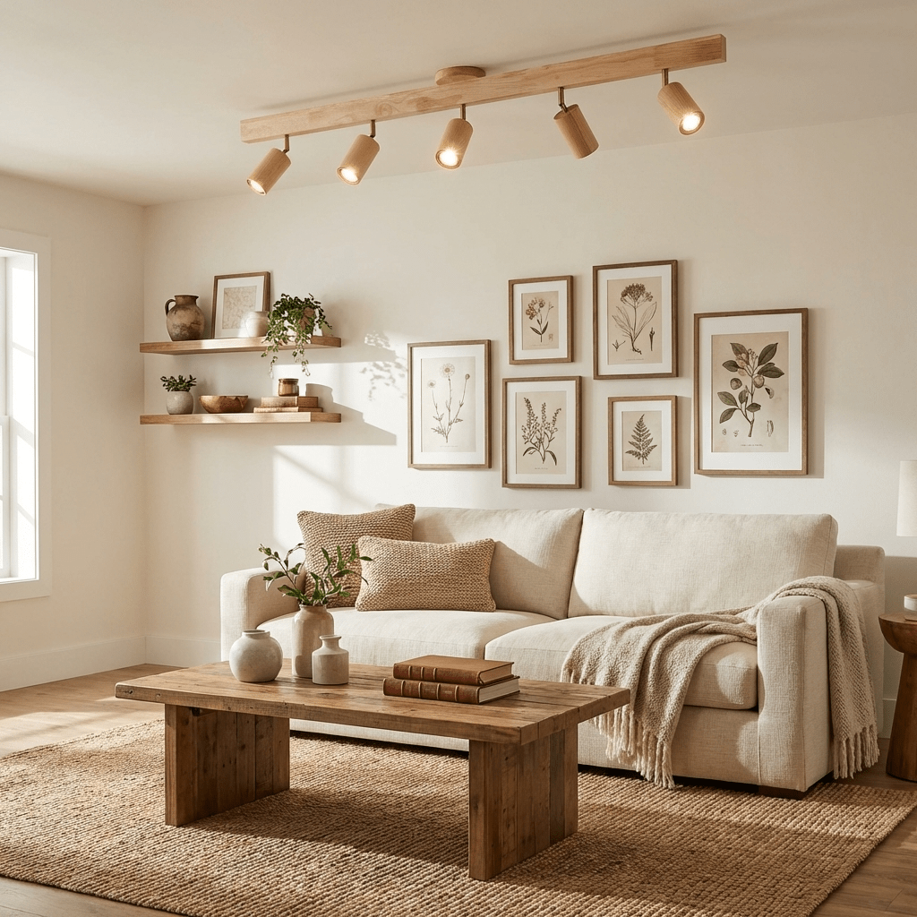 Dako Wood Beam Spotlight Flush Mount Ceiling Light