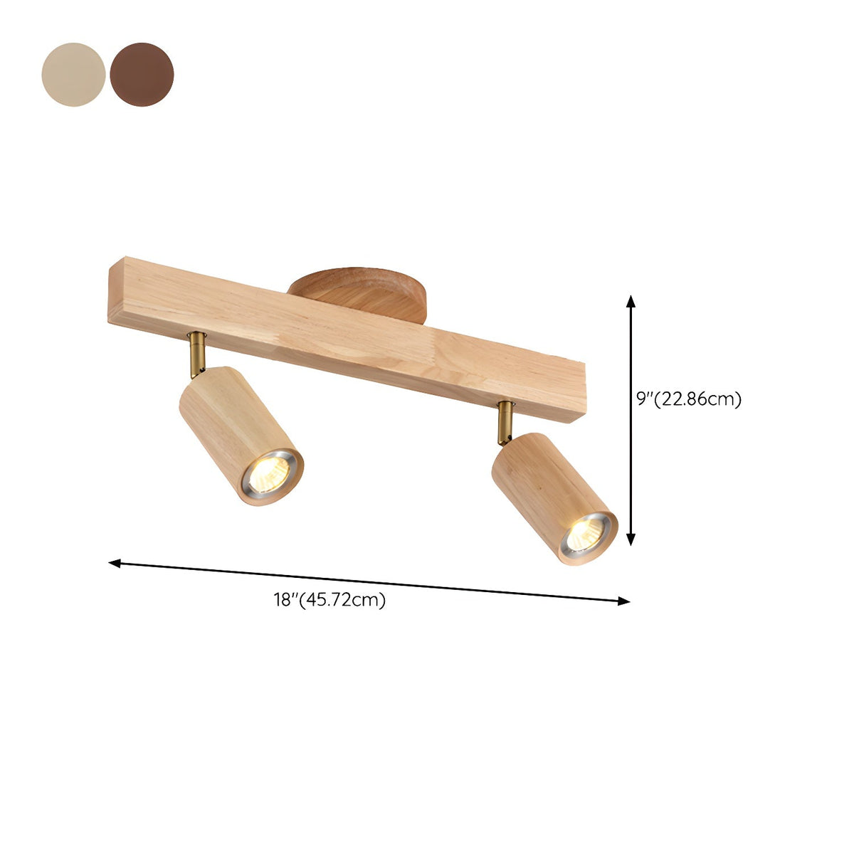Dako Wood Beam Spotlight Flush Mount Ceiling Light