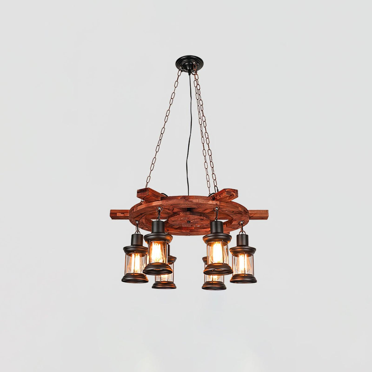 Aurzorir Vintage Wood Chandelier