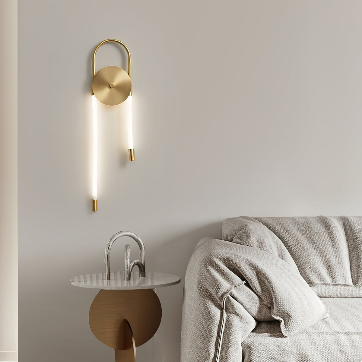 Ilirel Art Necklace Loop Brass Wall Lamp