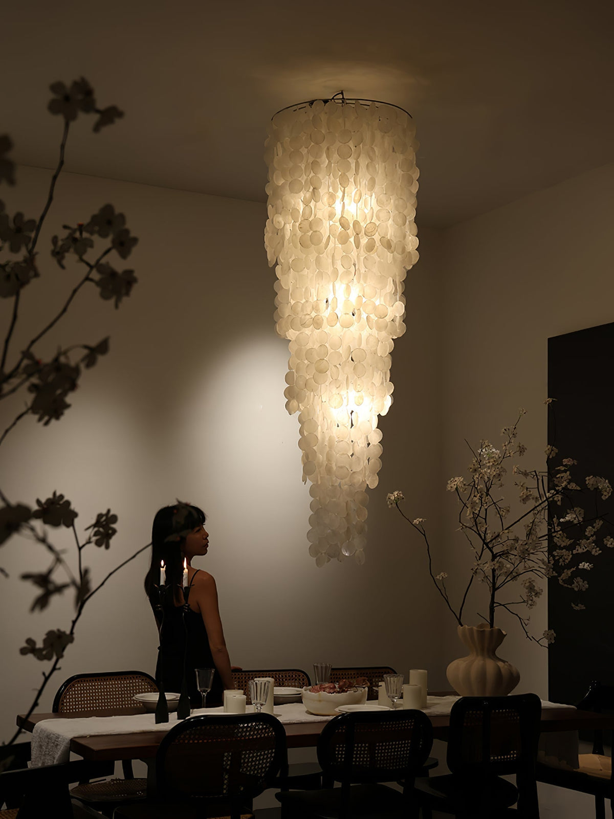 Eloryra Cascading Shell Chandelier