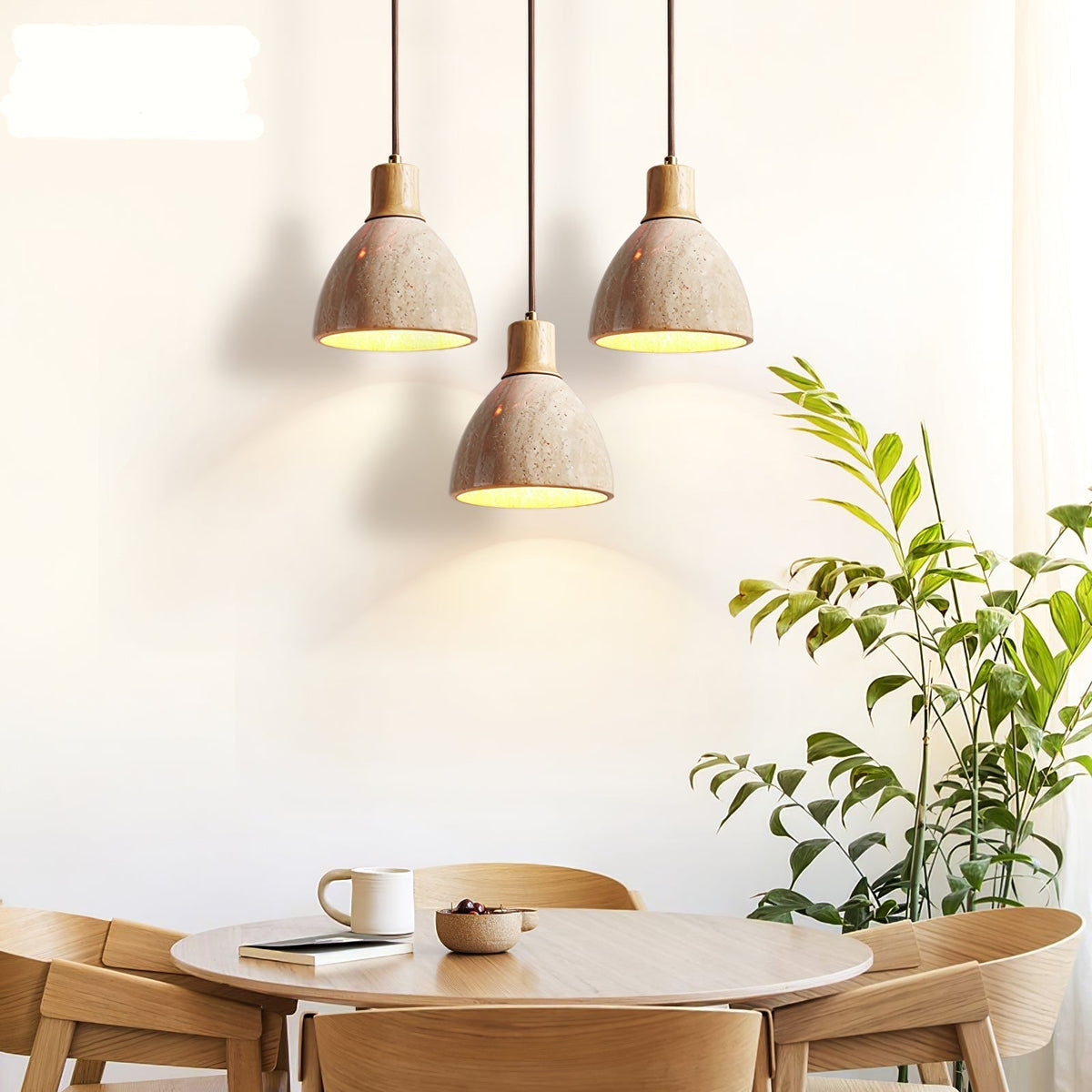 Nerio Modern Minimalist Travertine Pendant Light