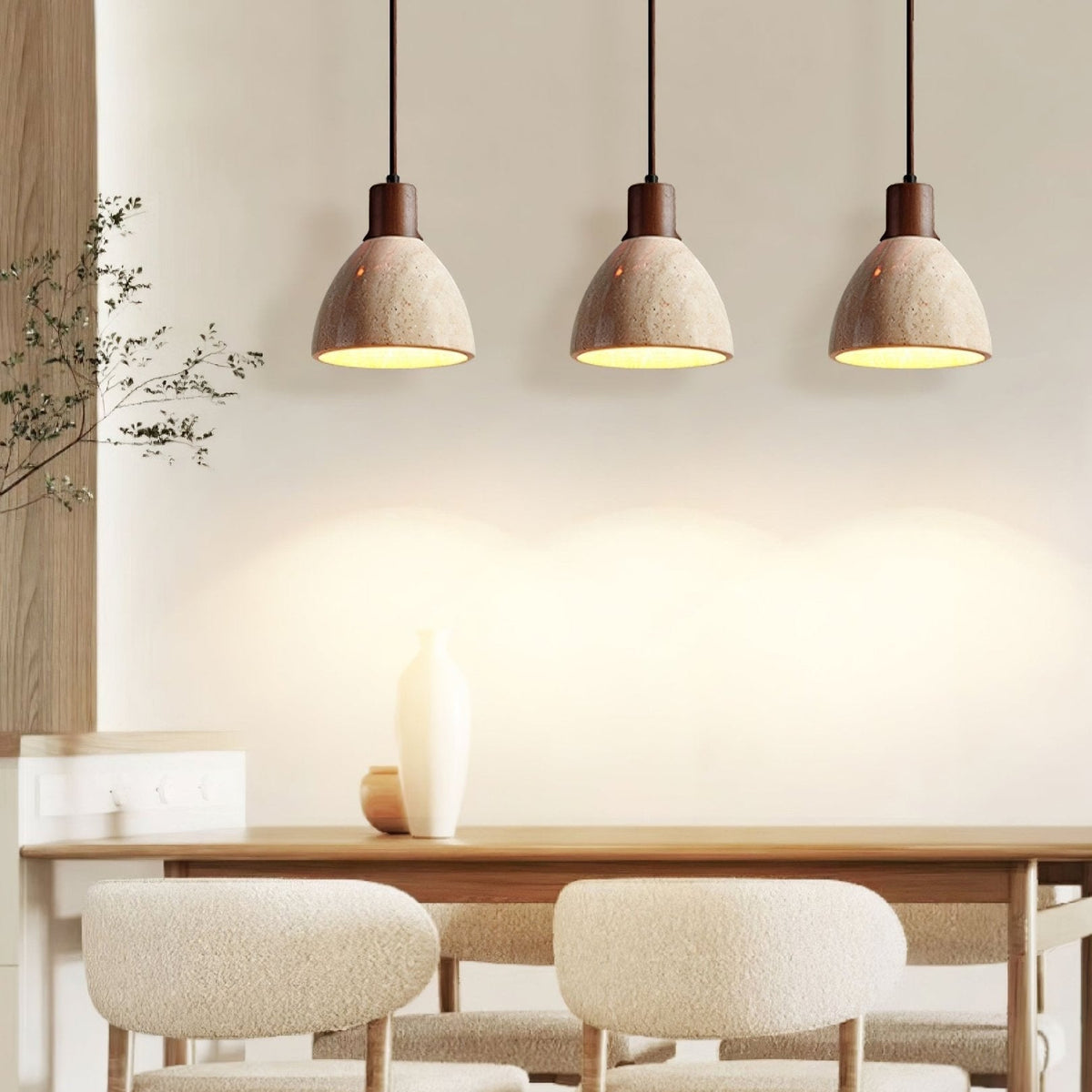 Nerio Modern Minimalist Travertine Pendant Light