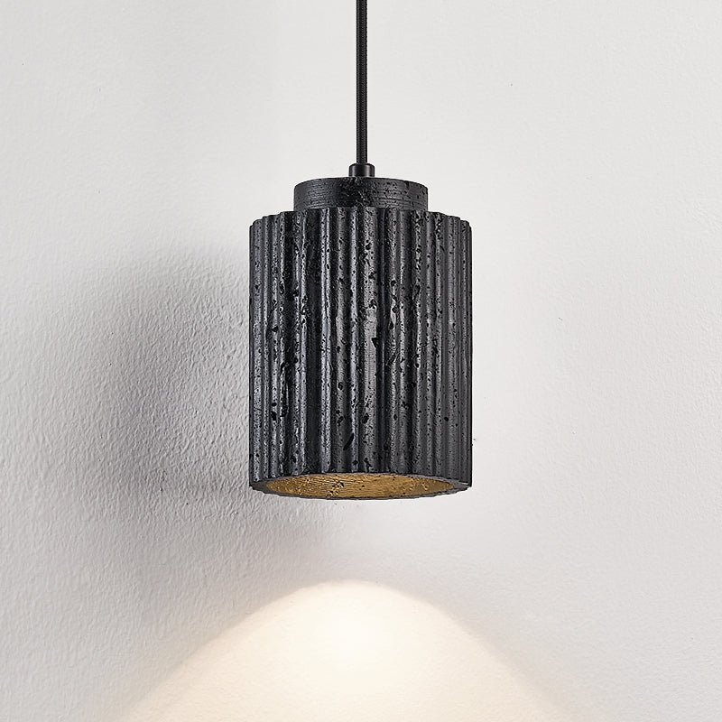 Hirb Ridge Black Travertine Pendant Light
