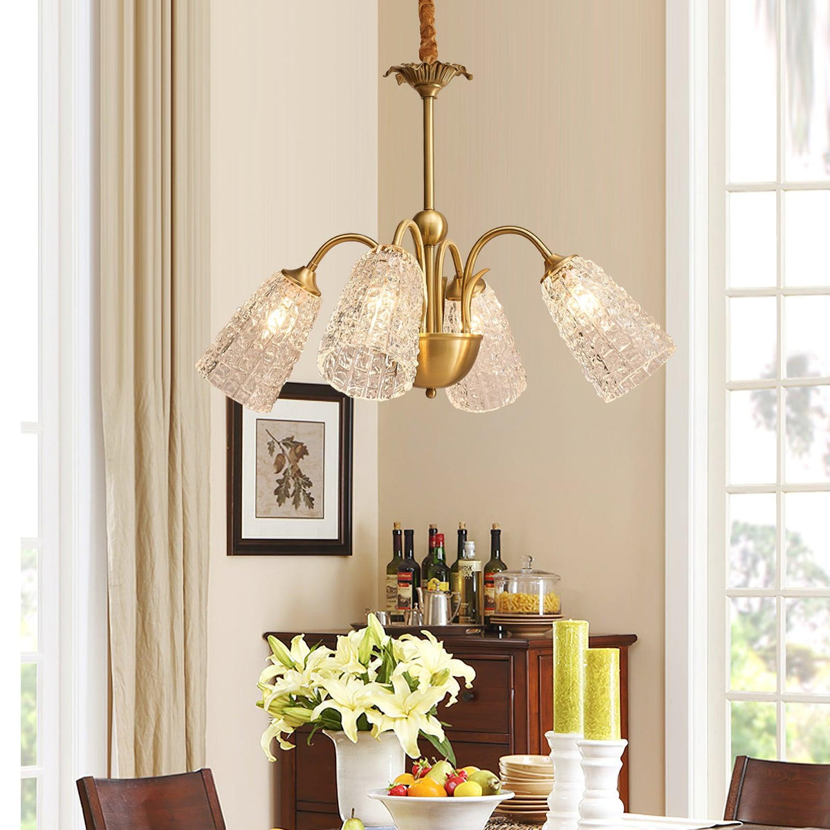 Celiella Vintage Glass Chandelier