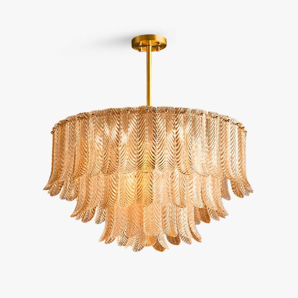 Liorelena Chandelier Glass Leaf Gold Tapered