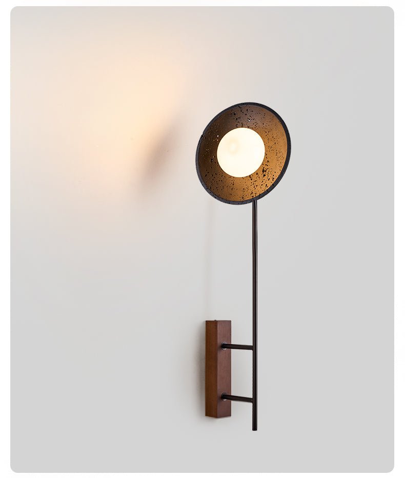 Fawn Sunflower Modern Black Travertine Wall Lamp