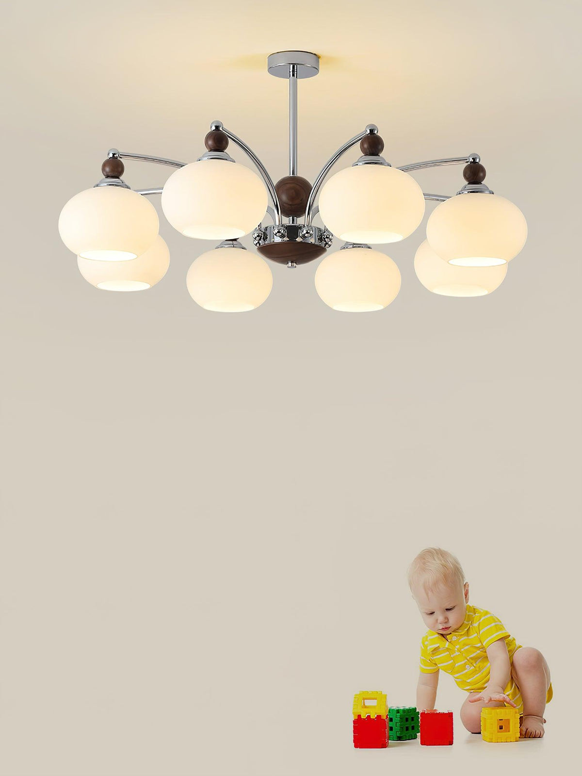 Molvin Chandelier Globe Arm Contemporary
