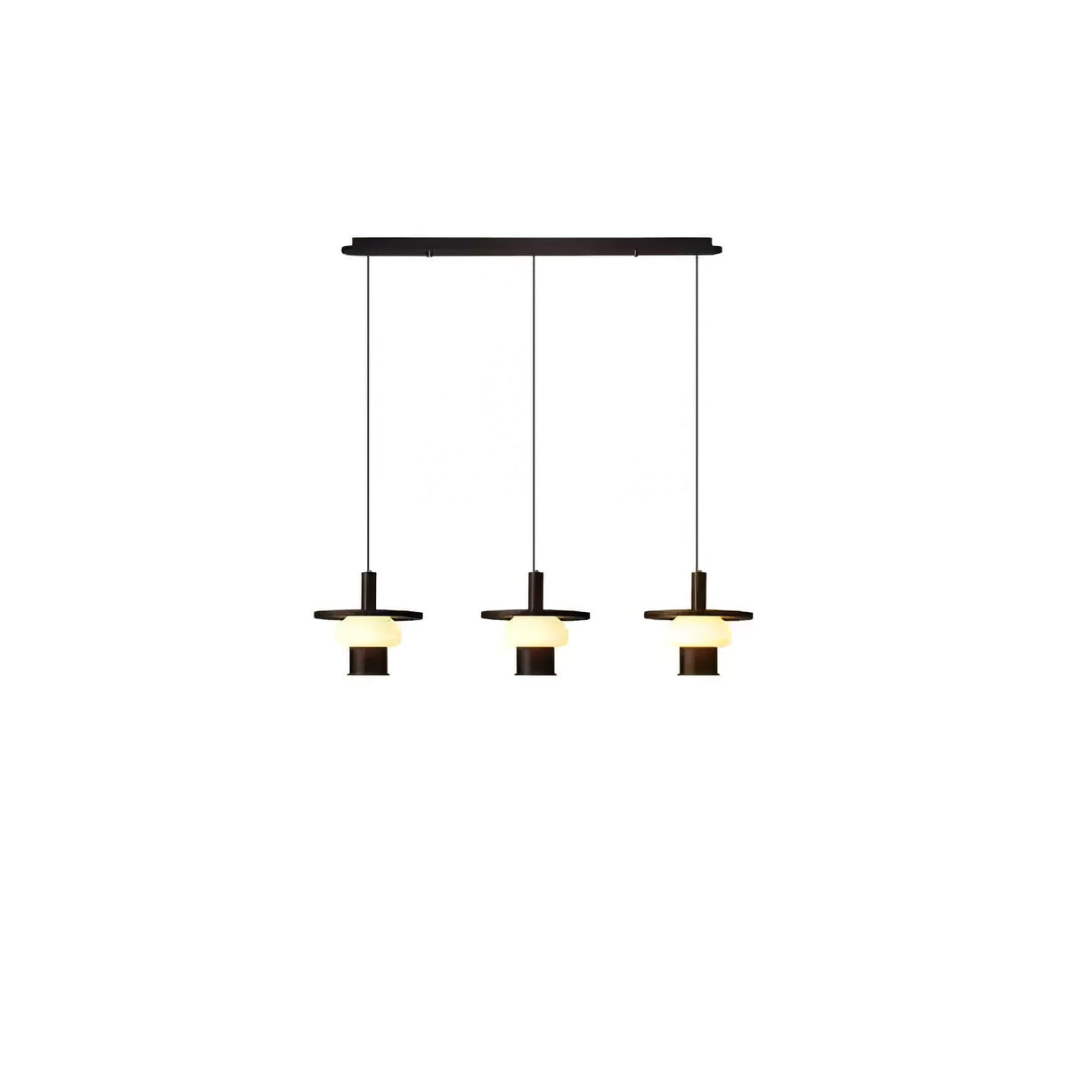 Zephaan Traditional Art Classic Glass Wood Pendant Light